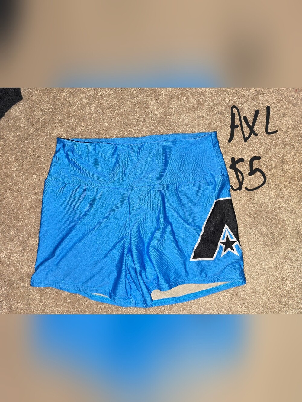 Blue Athletic Shorts with Star Accent